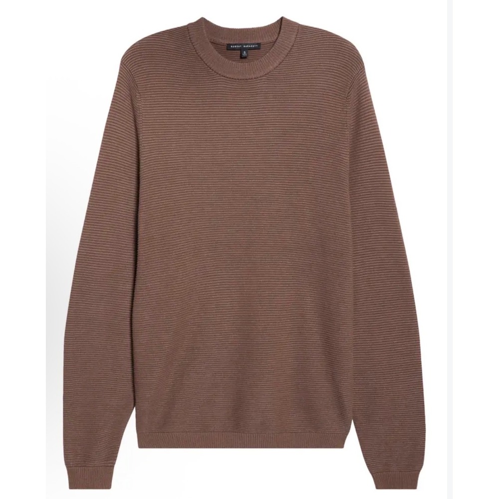 Robert Barakett Mens Brown Ribbed Crewneck Sweater Size M NWT